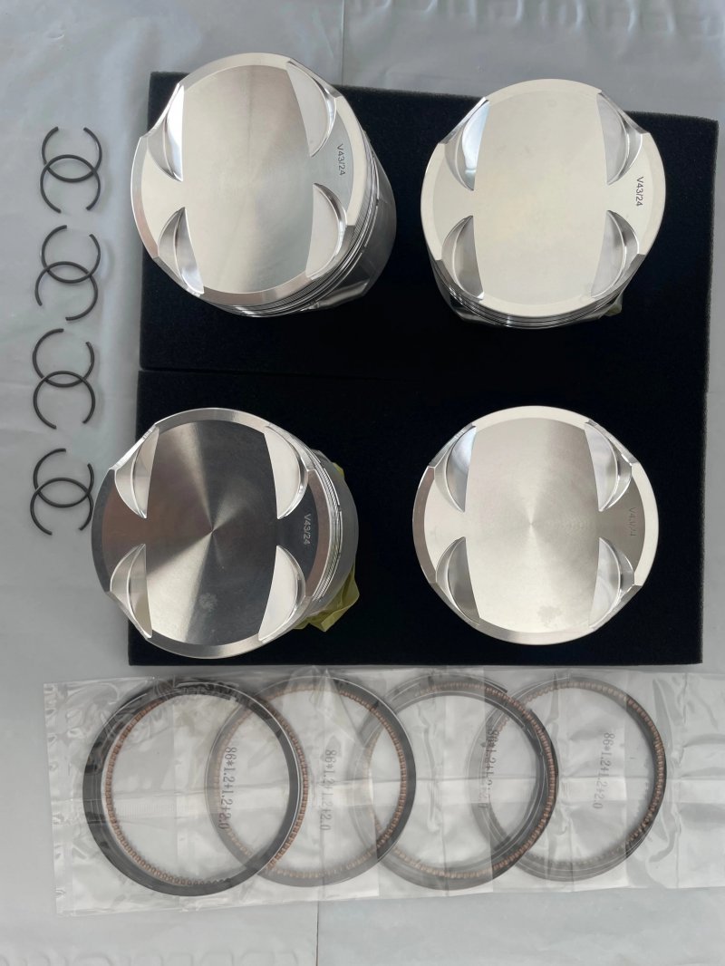 4032 Aluminum Alloy Forged Piston Set with Pin and Rings for  4G63 EVO Performance Cyl 86mm Cr 9.0 Ch 35mm